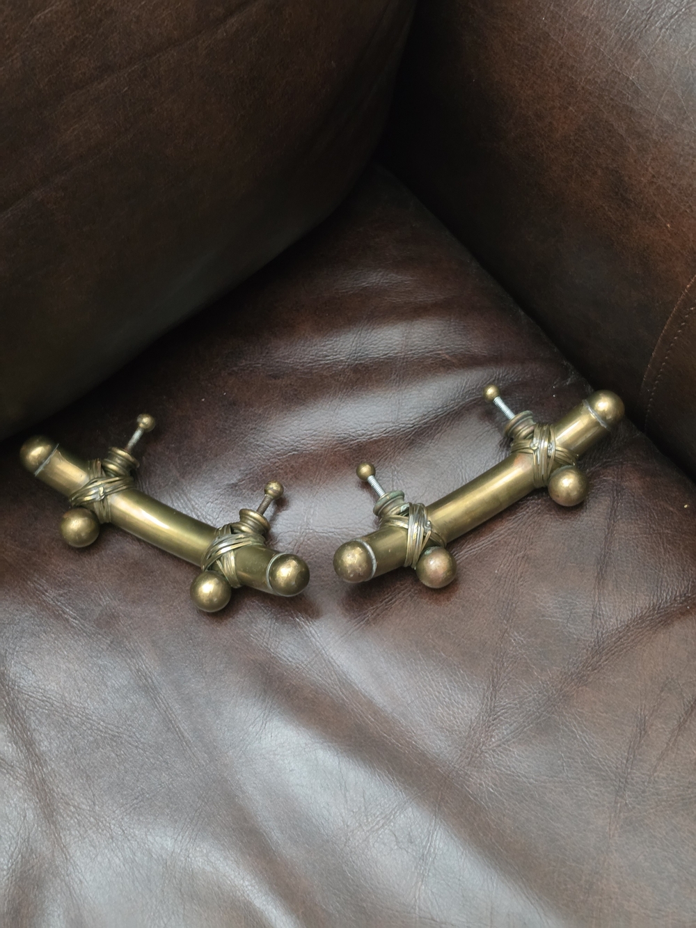 Antique Brass Treasure Chest Handles - Antique-Style Brown Brass Finish